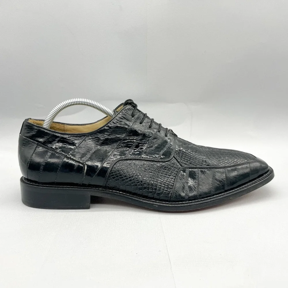 Studio Belvedere Mens 10.5 Genuine Crocodile Oxford Dress Shoes Hand Made Derby